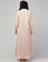 Trendy Basic abaya with front opening and hidden placket in the Shade  Skin
